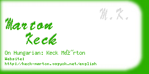 marton keck business card